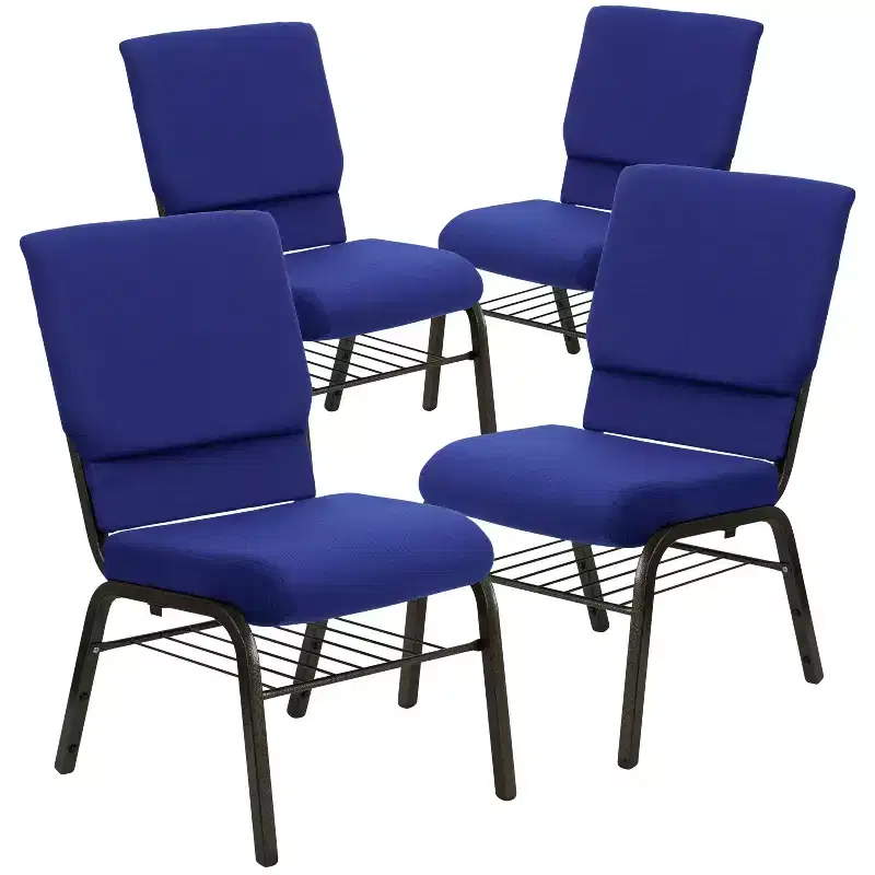 Emma and Oliver 4 Pack 18.5''W Church Chair with Book Rack
