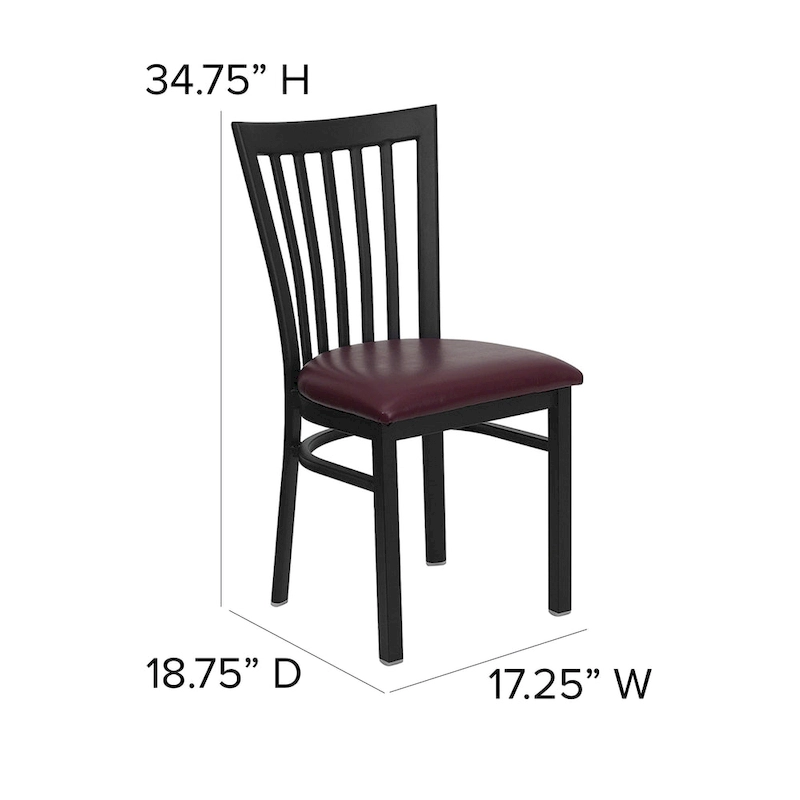 School House Back Metal Restaurant Chair - 17.25W x 18.75D x 34.75H - 17.25W x 18.75D x 34.75H