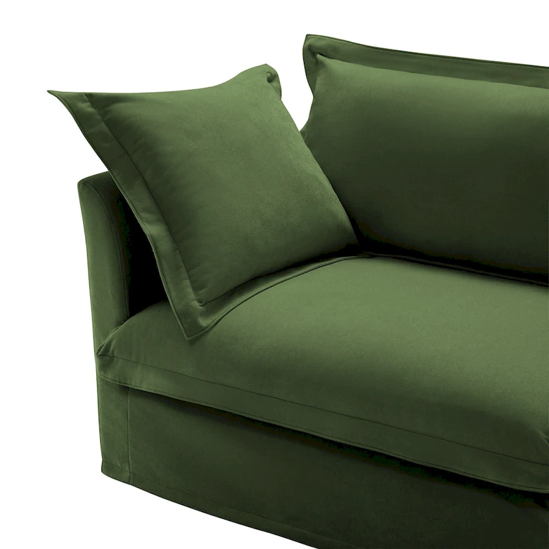 120 Chenille L-Shaped Sectional with Convertible Ottoman & 2 Pillows and 3-Seater Cloud Couch