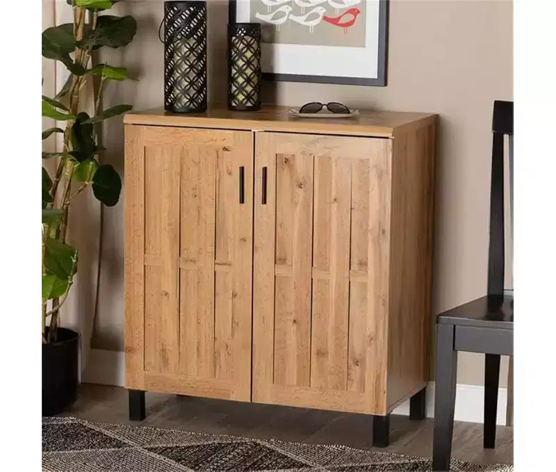 HomeStock 35.1 in H and 15.7 in.W Wood Utility Storage Cabinets with 2 -Doors and 2 Shelves