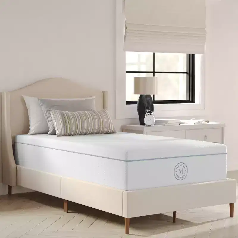 Martha Stewart SleepComplete 12 Medium Dual-Action Cooling Gel and Green Tea Memory Foam Mattress with Soft Breathable Recycled Jacquard Quilted Top