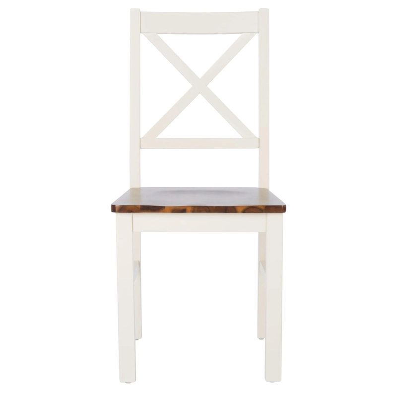 SAFAVIEH Concetta White/Natural Dining Chair - 17.5 W x 19.5 L x 37 H - 18W x 20D x 37H