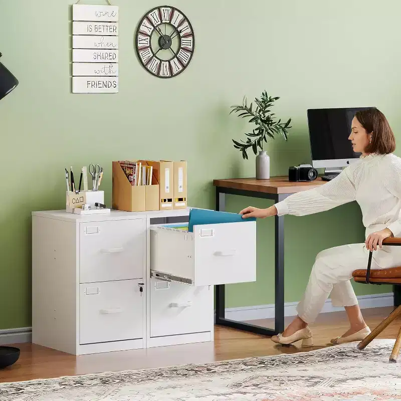 BALHAM TRADE-2 Drawer File Cabinet with Lock Metal Office Filing Cabinets for Home Office Storage