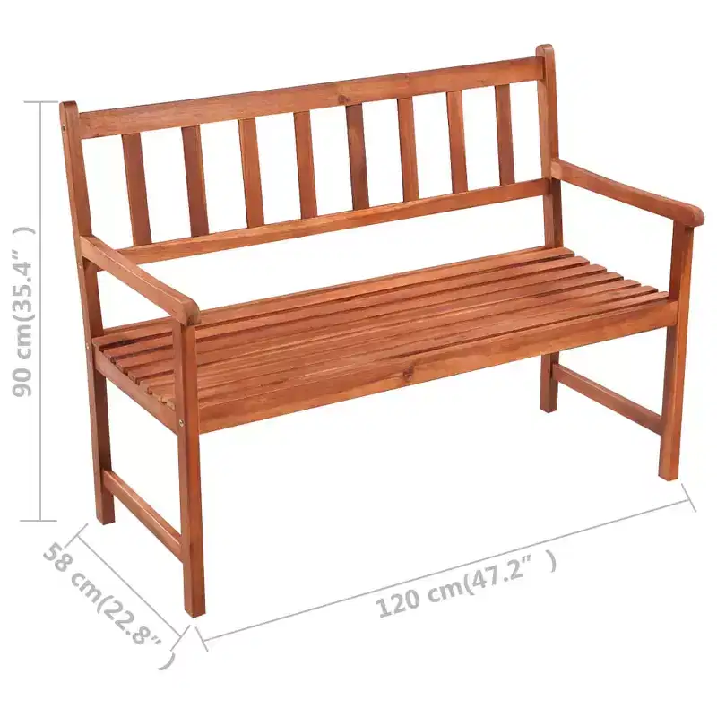 Garden Bench Wooden finish with cream cushion