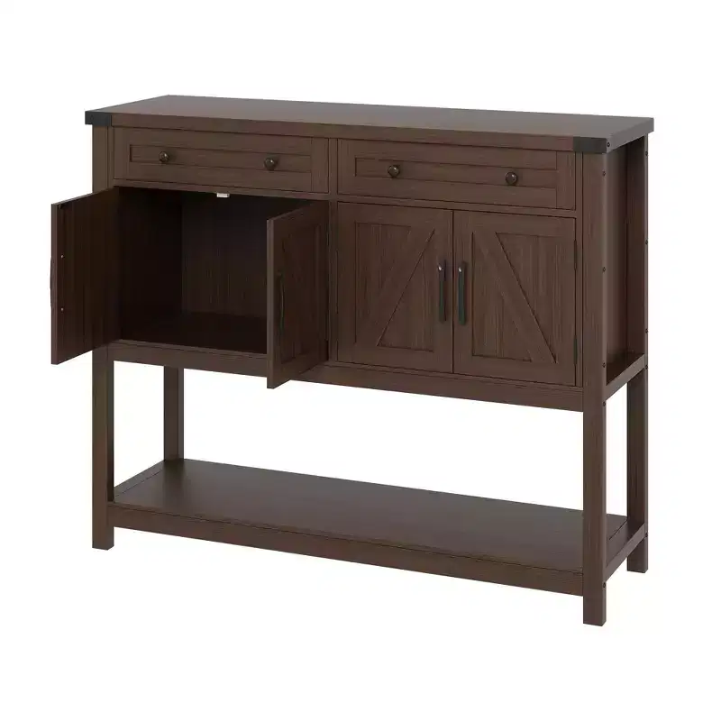 Wood Sideboard Buffet Cabinet 4 Doors 2 Drawers 47.24