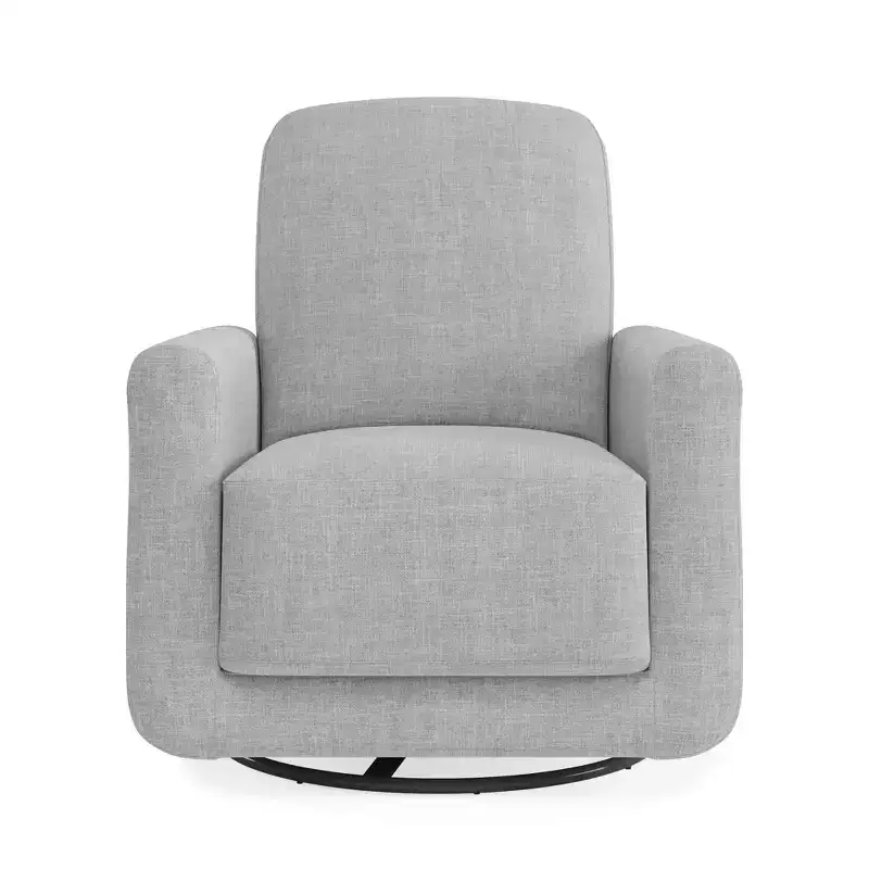DHP Step Swivel Accent Chair with USB, Light Gray Linen