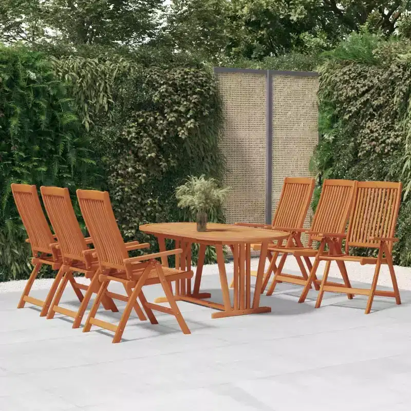vidaXL Garden Dining Set Reddish-brown Solid Eucalyptus Wood Large