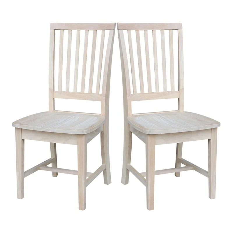 Solid Wood Mission Dining Side Chairs, Set of 2