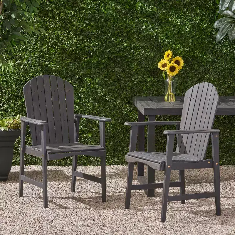 Christopher Knight Home Malibu Outdoor Acacia Wood Adirondack Dining Chairs (Set of 2)