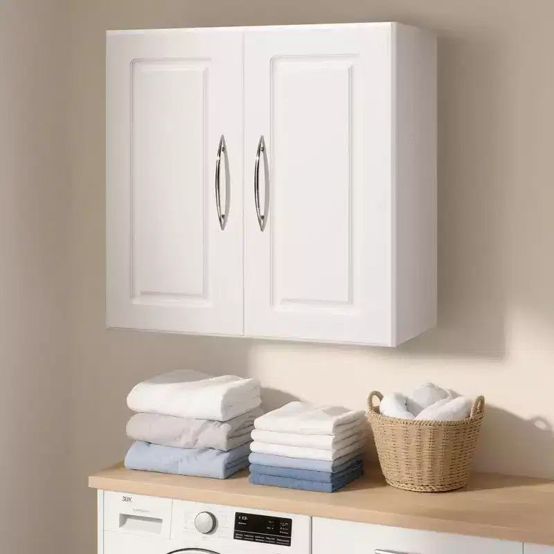 Laundry Room Wall Cabinet – Mounted Storage with Doors