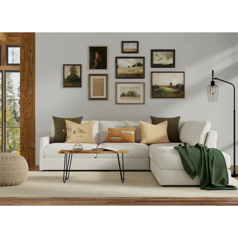 Carolina Living Seti Live Edge Coffee Table/Bench - Elm Top - Gold Base