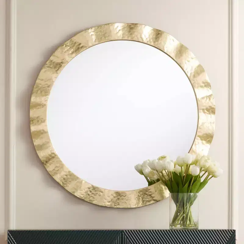 Uttermost Felipe 32 Gold Round Wall Mirror