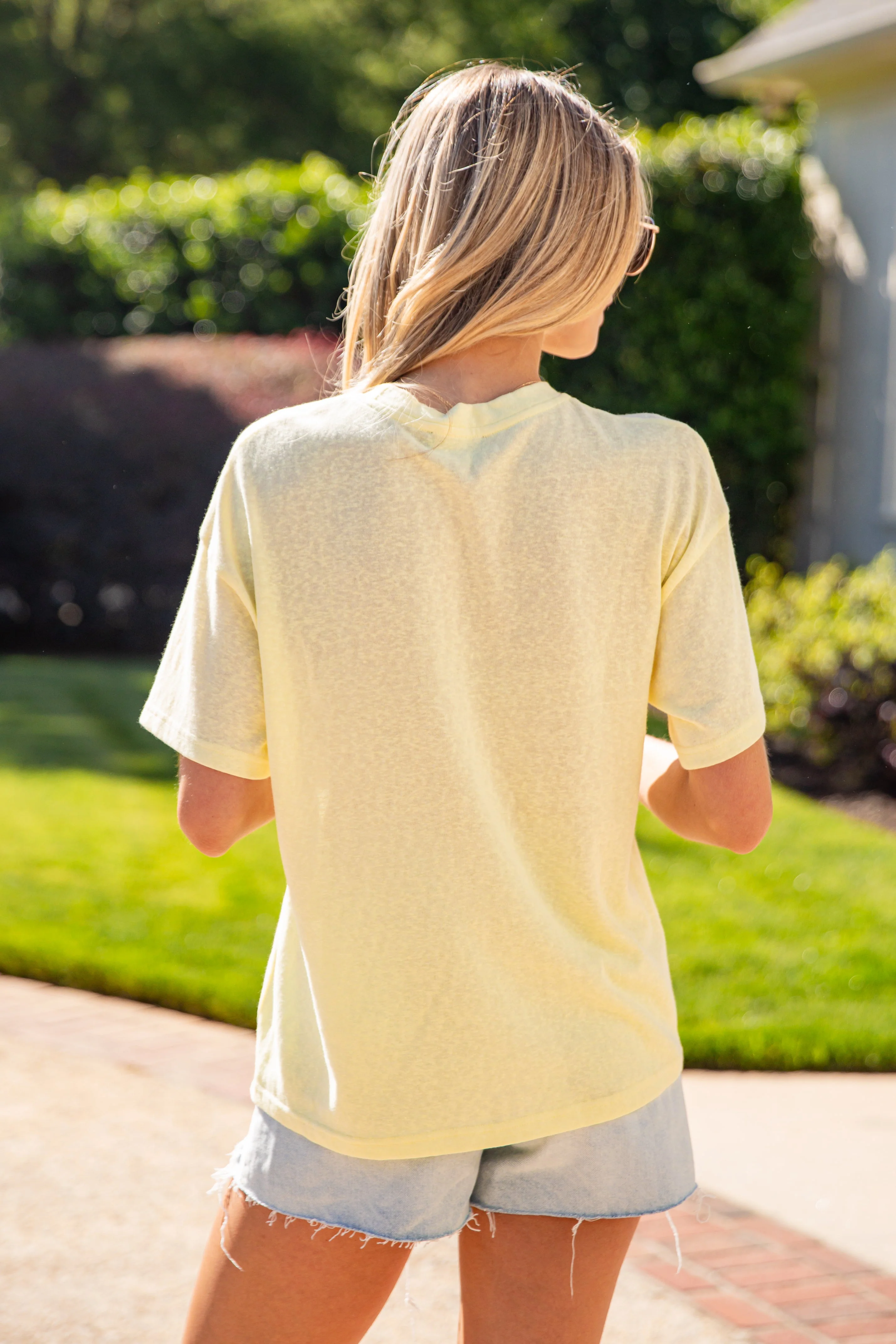 Yellow Graphic Crew Neck Short Sleeve Tee