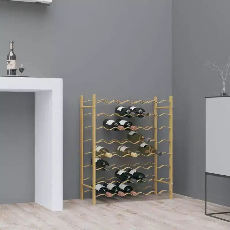 Wine Rack Bottle Holder Wine Storage Organizer for Pantry Kitchen Metal