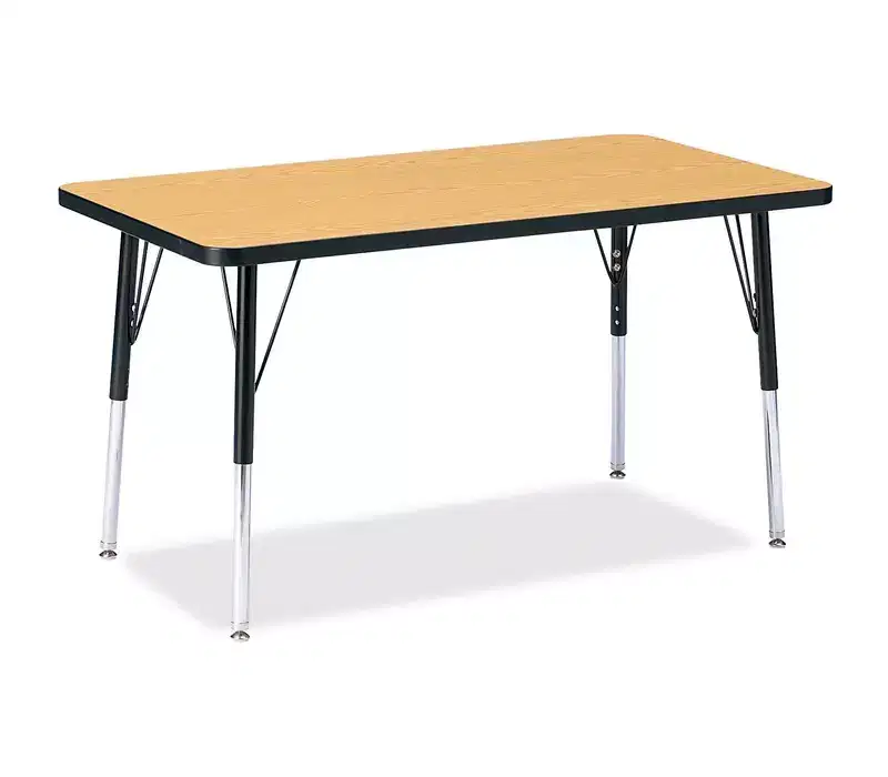 Adult Height Color Top Rectangle Activity Table (24 x 36) in Black