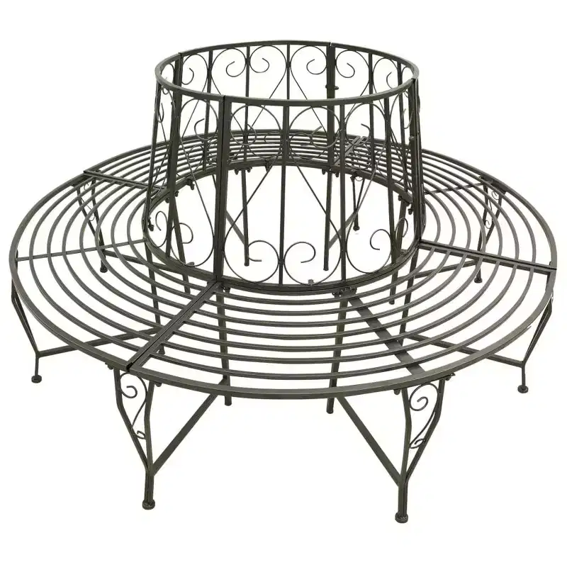 vidaXL Tree Bench Steel 63 in diameter Outdoor Bench Round