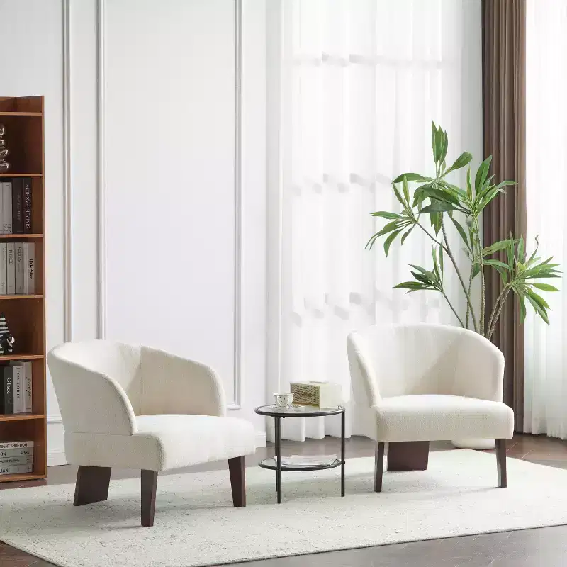 Christopher Knight Home Carla Mid-Century Modern Upholstered Accent Chair with Curved Back (Set of 2