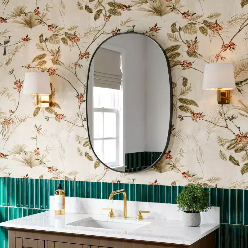 24x36Matte Oval Rectangle Bathroom Vanity Mirror, Over-Sink Wall Mirror with HD Tempered Glass and Rust-Resistant Aluminum Frame
