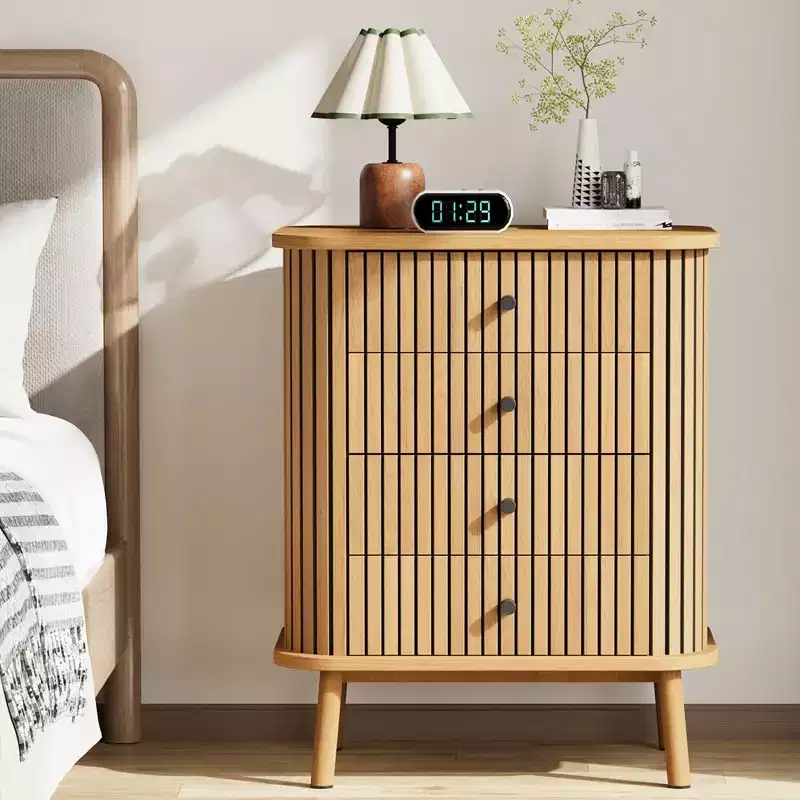 Fluted 4 Drawers Dresser, Tall Modern Chest of Drawers, Bedroom Dressers with Drawers