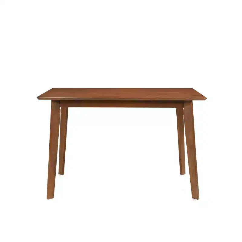 WestinTrends 5-Piece Mid Century Modern Solid Wood Dining Room Set, Walnut/Beige
