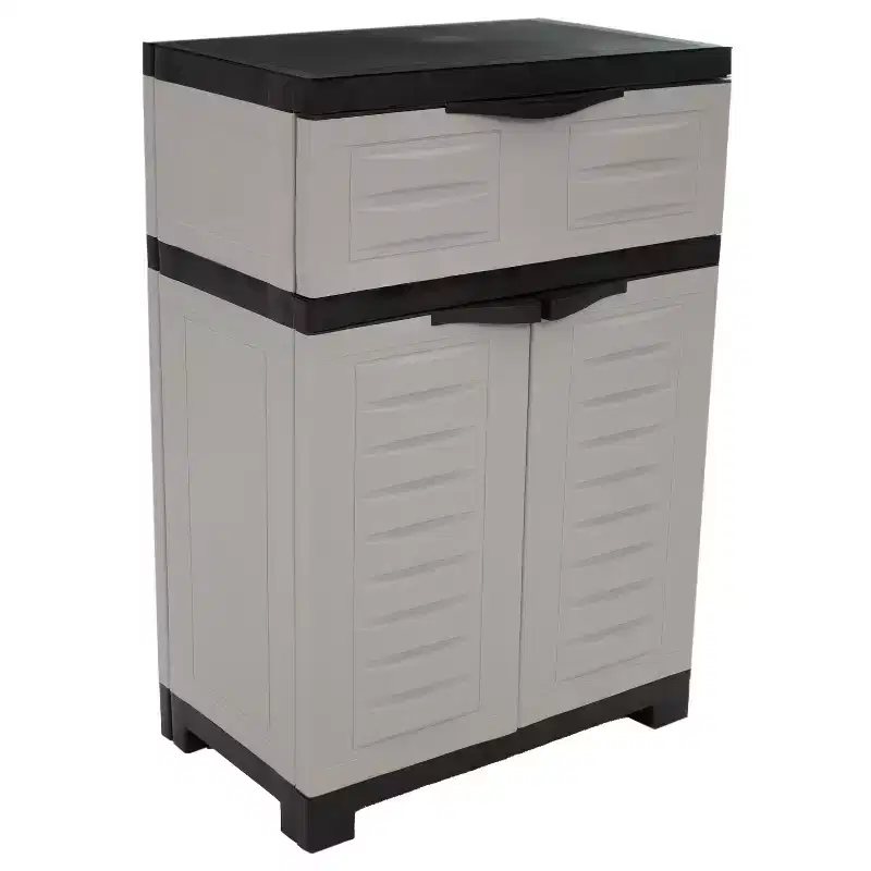 Sunnydaze Versatile Plastic Storage Cabinet with Adjustable Shelf - 34.5