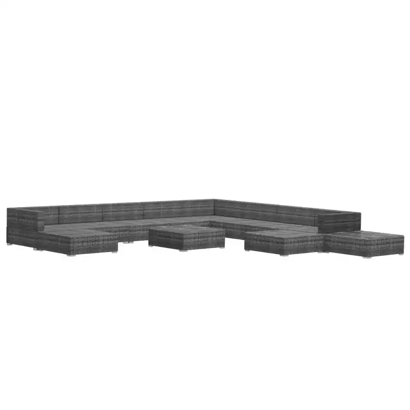 vidaXL Patio Lounge Set Set of 12 Gray
