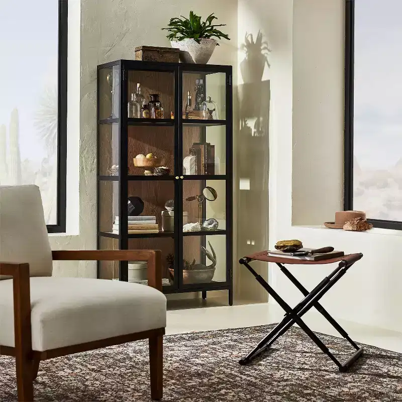 60" Crystal Cove Glass Cabinet Black - Threshold™ designed with Studio McGee