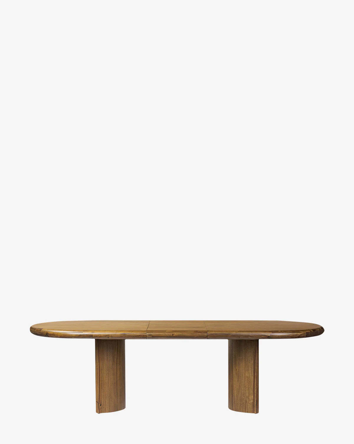 Natural Acacia Extension Dining Table with Crescent Legs for Dining Room