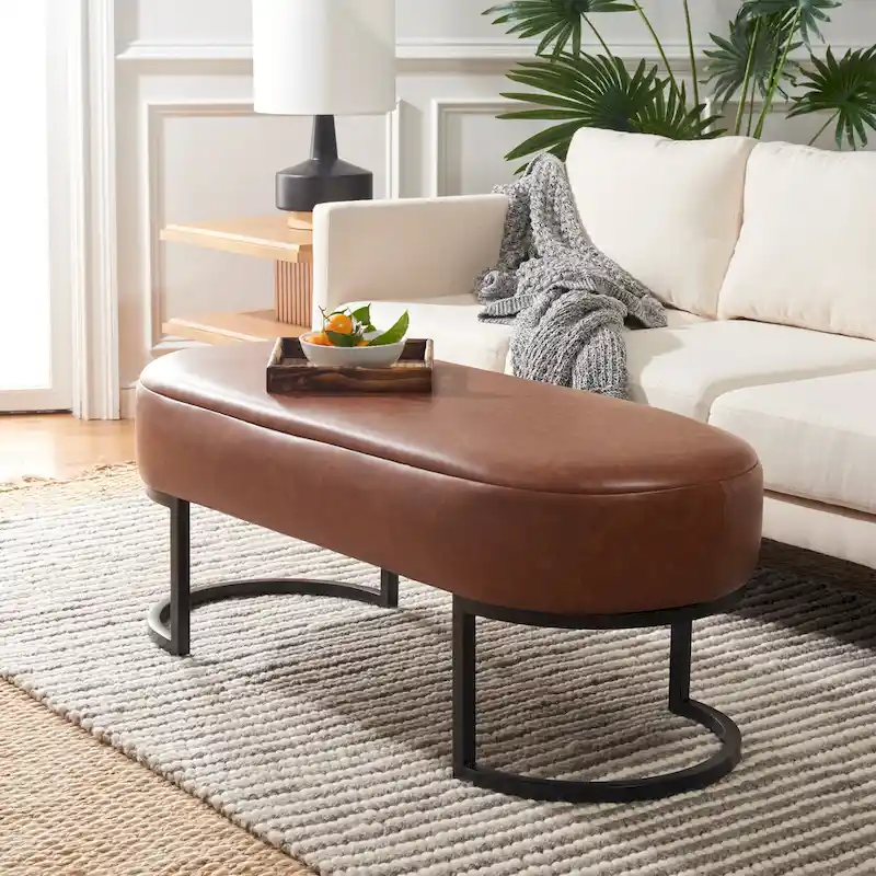SAFAVIEH Sannie Oval Bench - 50 W x 20 D x 19 H - 50Wx20Dx19H