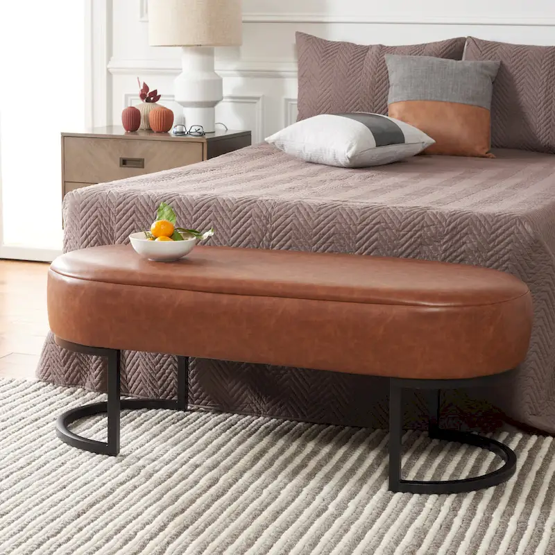 SAFAVIEH Sannie Oval Bench - 50 W x 20 D x 19 H - 50Wx20Dx19H