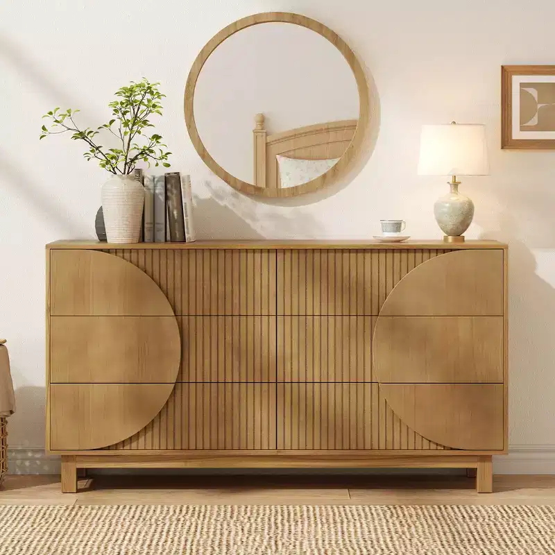 6-Drawer Modern Dresser – Wide Chest of Drawers for Bedroom