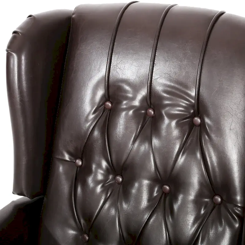 Walter Classic Tufted Bonded Leather Recliner Set (2-Piece) with Nailhead Trim by Christopher Knight Home