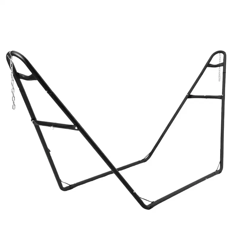 Adjustable Double Hammock Frame, Steel Frame Outdoor Balcony, Porch, Terrace, Deck and Backyard, 9-14 feet, Load-bearing 550 Pounds