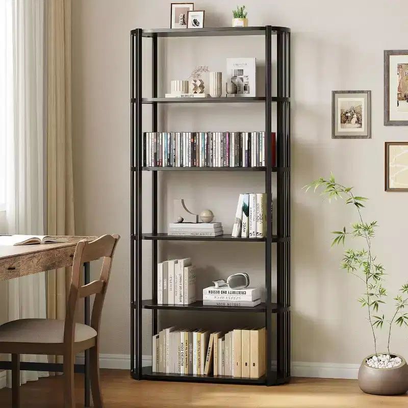 71 5 Tier Bookshelves,Freestanding Display Storage Shelves Tall Bookcase for Bedroom, Living Room and Office