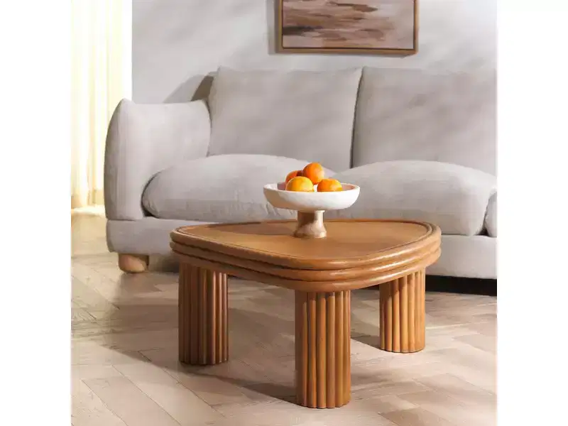 Bayard Rattan Triangle Coffe Table - CWK3009 - Natural - Safavieh Couture