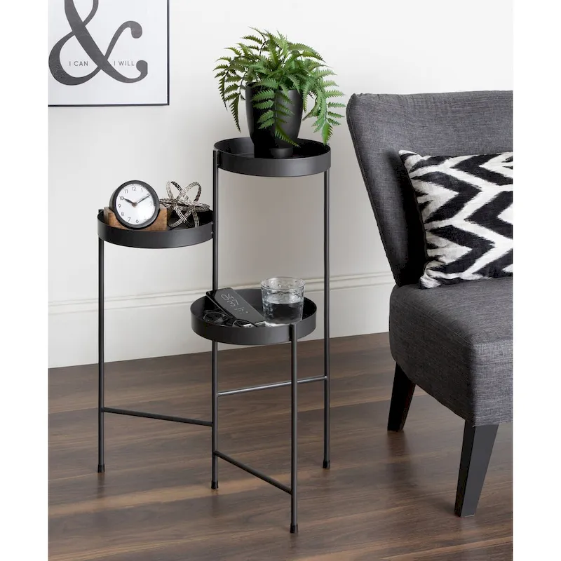 Metal 3-tier Modern Plant Stand - 16x21x30