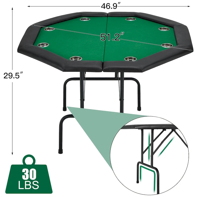 AVAWING 8 Players Game Poker Table Casino Leisure