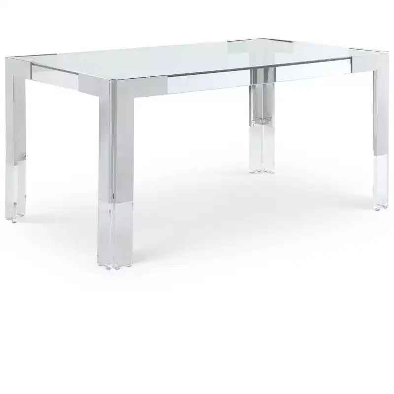 Glass Top Dining Table - Gold Stainless Steel Frame, 60