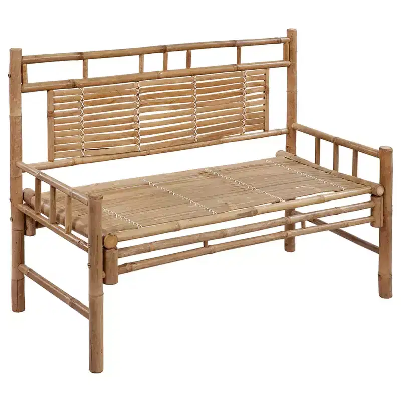 Garden Bench Taupe Bamboo Large Durable Garden Bench
