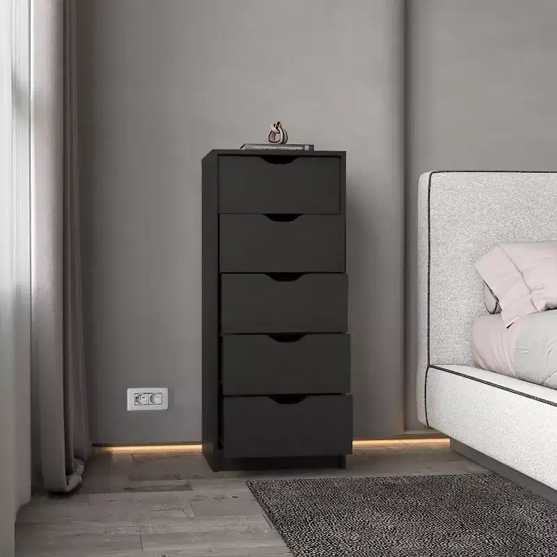 Okak Modern 5-Drawer Vertical Bedroom Dressers,Storage Chest of Drawers Wooden Tall Dresser Chest for Living Room,Entryway