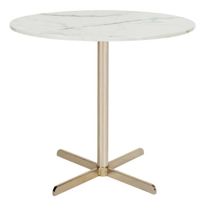 SAFAVIEH Peggy White/ Brass Round Side Table - 19.6 x 19.6 x 17.8 - 20Wx20Dx18H