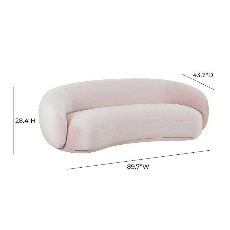 Curved Velvet Upholstered Sofa