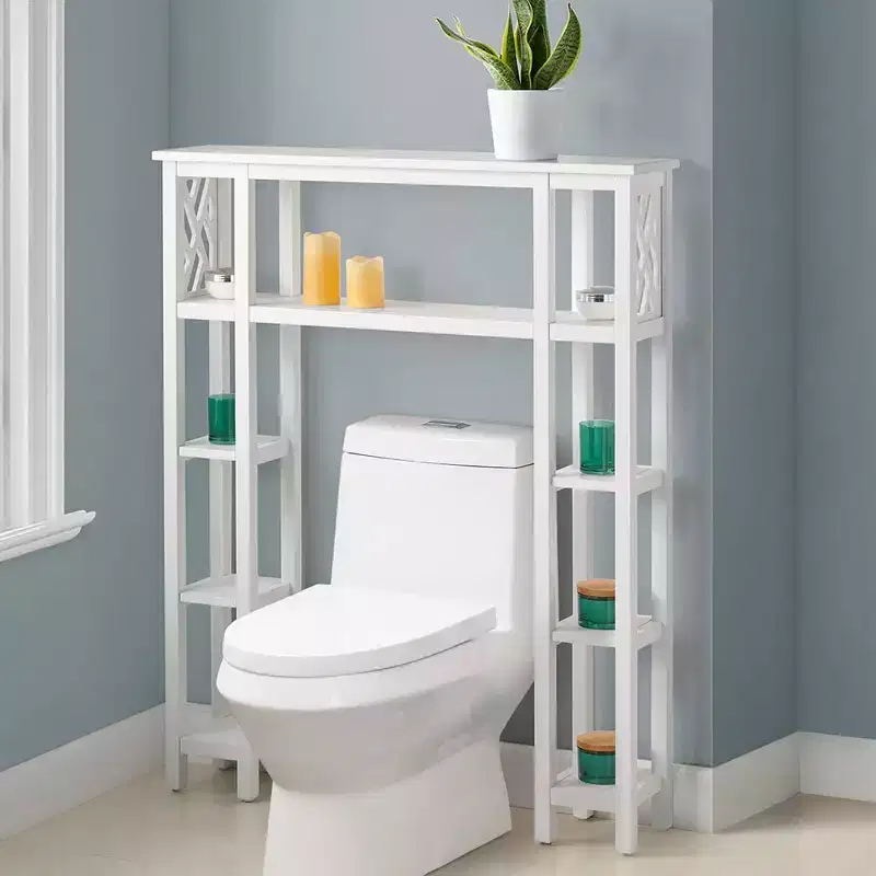 Coventry Bathroom Over the Toilet Open Shelving Unit with Shelves White - Alaterre Furniture