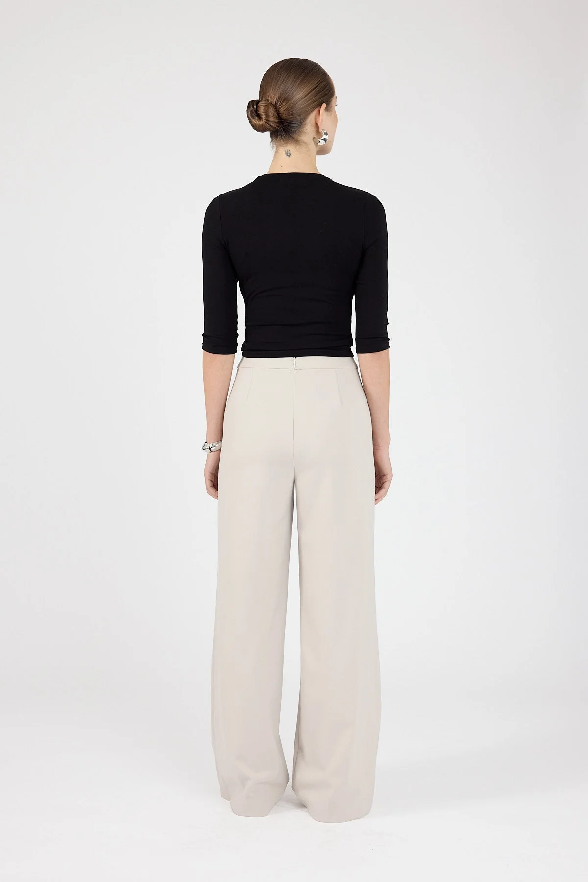 High Rise Pants Stone White