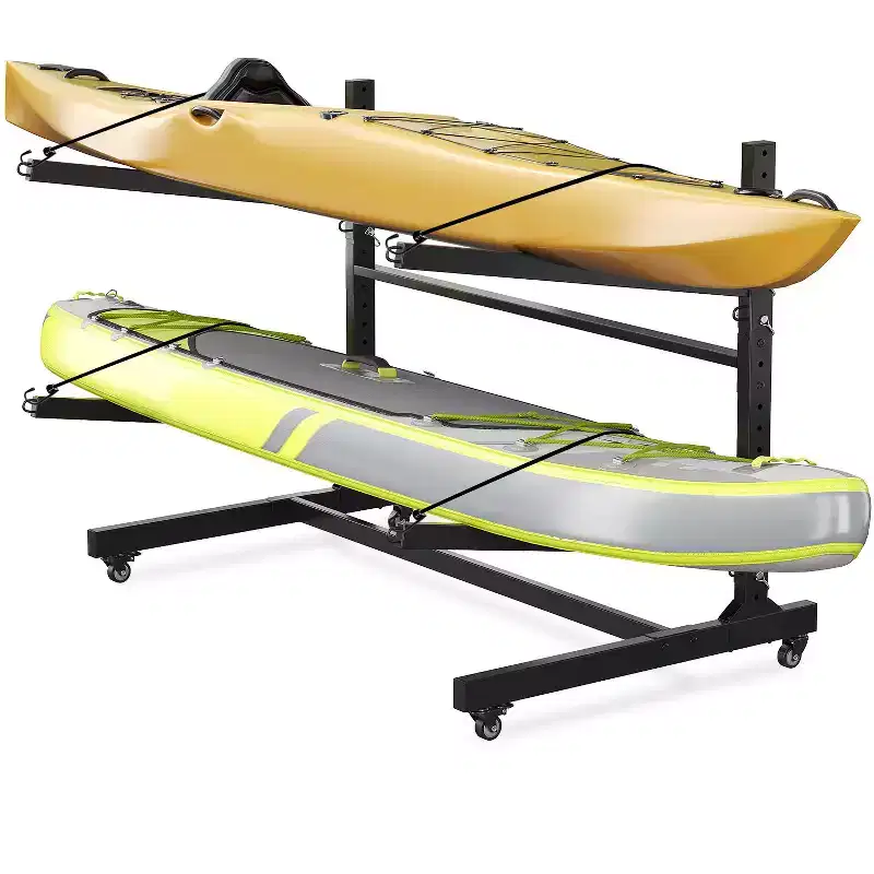 Kayak Storage Rack, Heavy Duty Freestanding Kayak Rack for Storage, Kayak Stand Adjustable for Kayak, Canoe, Surfboard and Paddle Board