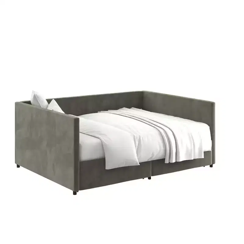 DHP Daybed with Storage, Full, Gray Velvet