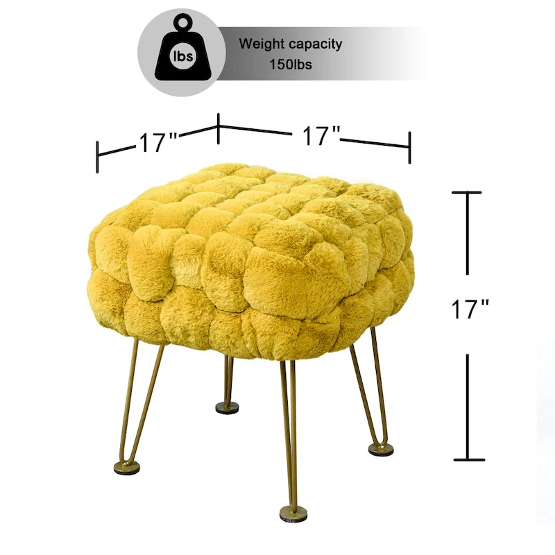 FoxFauxFur Pouf Stool