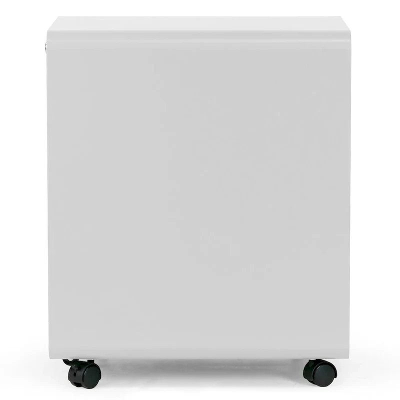 White 3-Drawer File Cabinet with lock and Wheels