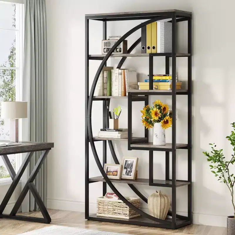 Tribesigns 5-Tier Bookshelf, 70.8 Tall Book Shelf Display Rack with 8 Open Storage Shelves