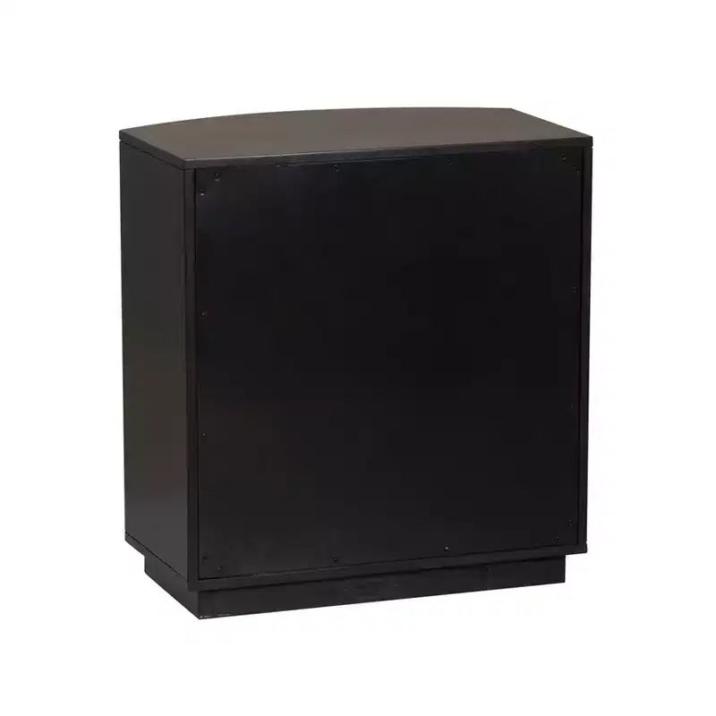 3-Drawer Nightstand Black Lacquer Gold Hardware